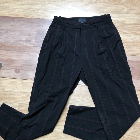 FRANK AND OAK CLASSY BLACK TROUSERS WITH STRIPES - Picture 2 of 2